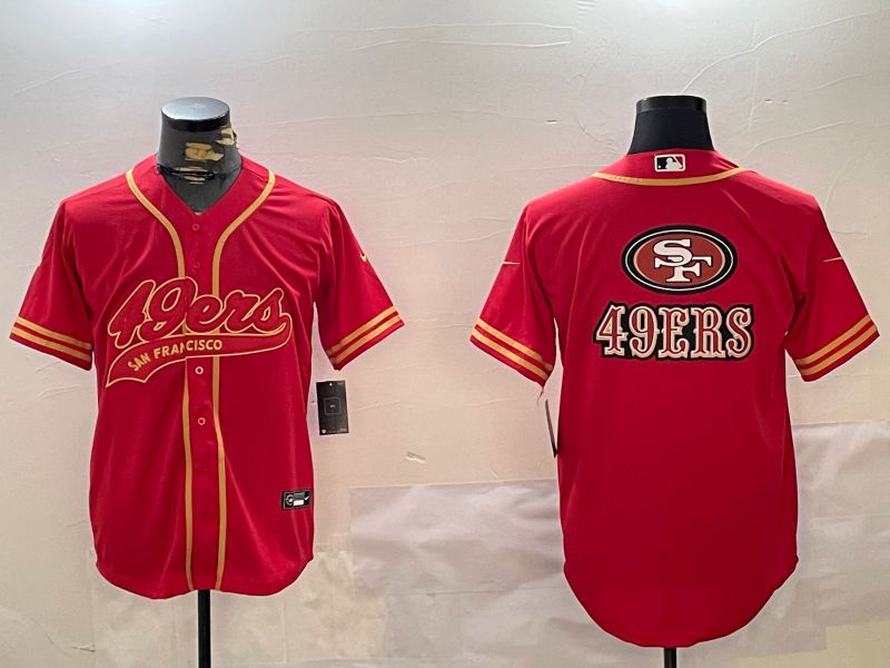 Men San Francisco 49ers Blank Red Gold Joint Name 2024 Nike Limited NFL Jersey style 7->san francisco 49ers->NFL Jersey